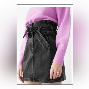 & Other Stories Black Denim Mini Skirt
